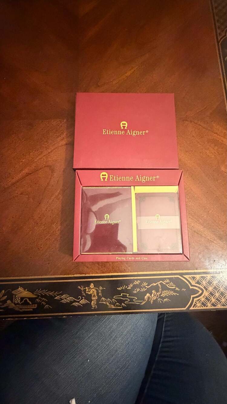 New Vintage Etienne Aigner  Playing Cards & Case Set